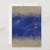 Modern Faux Gold Diamonds Stars Blue Quinceañera Kaart (Achterkant)