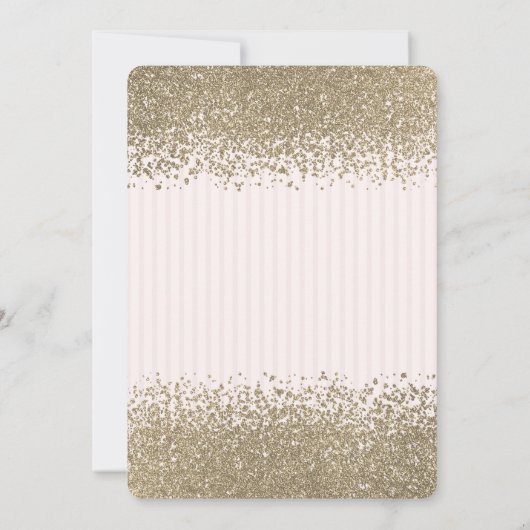 Modern Faux Gold Diamonds Stiped Quinceañera Kaart (Achterkant)