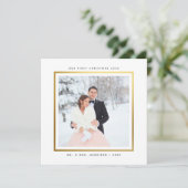 Modern Faux Gold Eerste Kerstdag Mr en Mrs Flat Feestdagenkaart (Staand voorkant)