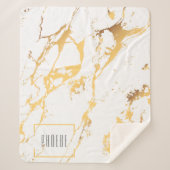 Modern Faux Gold Effect Pattern Sherpa Deken (Voorkant)