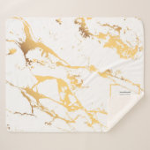 Modern Faux Gold Effect Pattern Sherpa Deken (Voorkant (horizontaal))