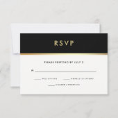 Modern Faux Gold en Black Bat Mitzvah RSVP (Voorkant)