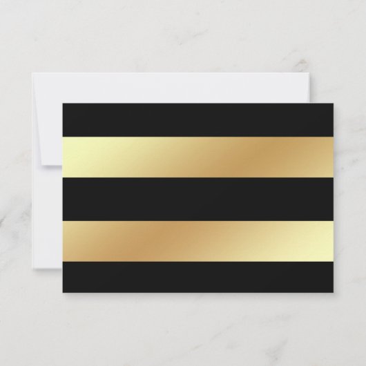 Modern Faux Gold en Black Bat Mitzvah RSVP Kaartje (Achterkant)