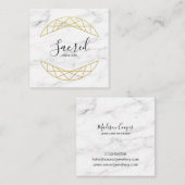 Modern Faux Gold en Marble Square Visitekaartje (Voorkant / Achterkant)
