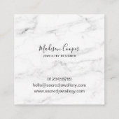 Modern Faux Gold en Marble Square Visitekaartje (Achterkant)