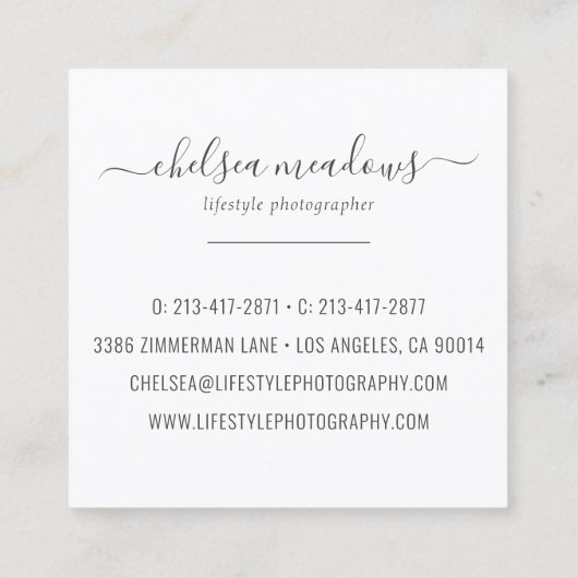 Modern Faux Gold Floral Wreath Vierkante Visitekaartje (Achterkant)