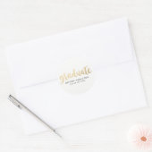 Modern Faux Gold Foil Afstuderen Ronde Sticker (Envelop)