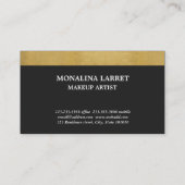 Modern Faux Gold Foil Anchor Nautical Black Visitekaartje (Achterkant)
