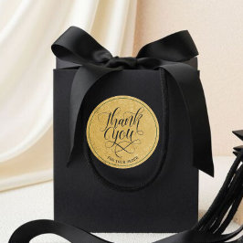 Modern Faux GOLD FOIL Bedankt voor uw bestelling Ronde Sticker