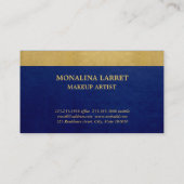 Modern Faux Gold Foil blaast Pattern Blue Visitekaartje (Achterkant)