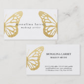 Modern Faux Gold Foil Boheian Monarch Butterfly Visitekaartje (Voorkant / Achterkant)