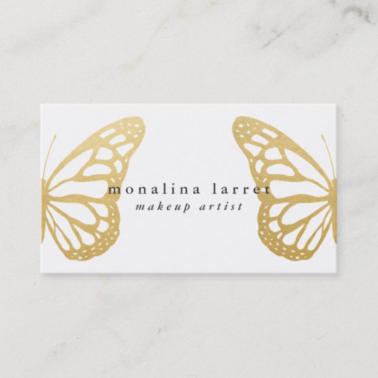 Modern Faux Gold Foil Boheian Monarch Butterfly Visitekaartje (Voorkant)