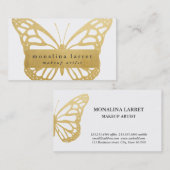 Modern Faux Gold Foil Boheian Monarch Butterfly Visitekaartje (Voorkant / Achterkant)