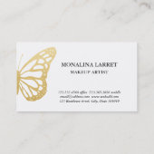 Modern Faux Gold Foil Boheian Monarch Butterfly Visitekaartje (Achterkant)
