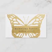 Modern Faux Gold Foil Boheian Monarch Butterfly Visitekaartje (Voorkant)