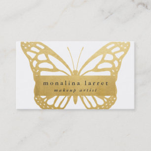 Modern Faux Gold Foil Boheian Monarch Butterfly Visitekaartje