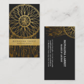 Modern Faux Gold Foil Bohemian Dream Catcher Visitekaartje (Voorkant / Achterkant)