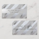 Modern, Faux Gold Foil Brush Stroke, Glitter Visitekaartje (Voorkant / Achterkant)