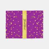 Modern Faux Gold Foil Confetti Paars Fleece Deken (Voorkant (Horizontaal))