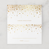 Modern Faux Gold Foil Confetti Stippen Wedding Plaatskaartje (Buitenkant ongevouwen)