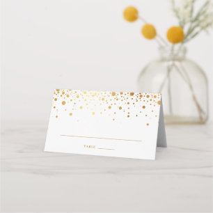 Modern Faux Gold Foil Confetti Stippen Wedding Plaatskaartje