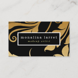 Modern Faux Gold Foil Flourish Pattern Visitekaartje