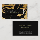 Modern Faux Gold Foil Flourish Pattern Visitekaartje (Voorkant / Achterkant)