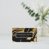 Modern Faux Gold Foil Flourish Pattern Visitekaartje (Staand voorkant)
