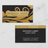 Modern Faux Gold Foil Flourish Pattern Visitekaartje (Voorkant / Achterkant)