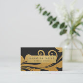 Modern Faux Gold Foil Flourish Pattern Visitekaartje (Staand voorkant)