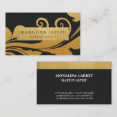 Modern Faux Gold Foil Flourish Pattern Visitekaartje (Voorkant / Achterkant)