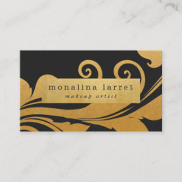 Modern Faux Gold Foil Flourish Pattern Visitekaartje