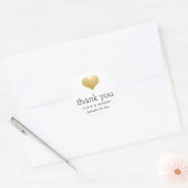 Modern Faux Gold Foil Heart Weddenschap Hartelijk  Ronde Sticker (Envelop)