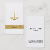 Modern Faux Gold Foil Lawyer Scale Symbol  Visitekaartje (Voorkant / Achterkant)