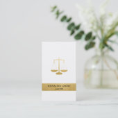Modern Faux Gold Foil Lawyer Scale Symbol  Visitekaartje (Staand voorkant)