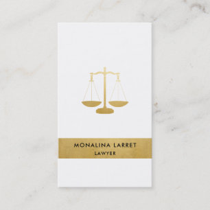 Modern Faux Gold Foil Lawyer Scale-symbool  Visitekaartje