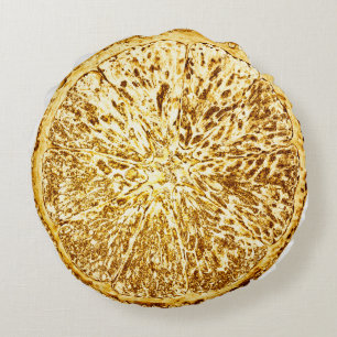 Modern Faux Gold Foil Lemon Slice Rond Kussen