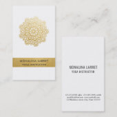 Modern Faux Gold Foil Mandala Mehendi Pattern Visitekaartje (Voorkant / Achterkant)