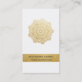 Modern Faux Gold Foil Mandala Mehendi Pattern Visitekaartje (Voorkant)