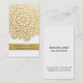 Modern Faux Gold Foil Mandala Mehendi Pattern Visitekaartje (Voorkant / Achterkant)