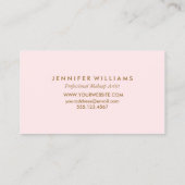 Modern Faux Gold Foil roze Monogram Visitekaartje (Achterkant)