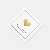 Modern Faux Gold Foil Schattige hart bruiloft Servet (Hoek)