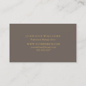 Modern Faux Gold Foil & Taupe Stripes Pattern Visitekaartje (Achterkant)