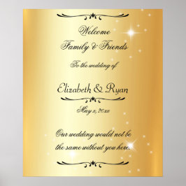 Modern, Faux, Gold Foil, Weddenschappen Receptie, Poster
