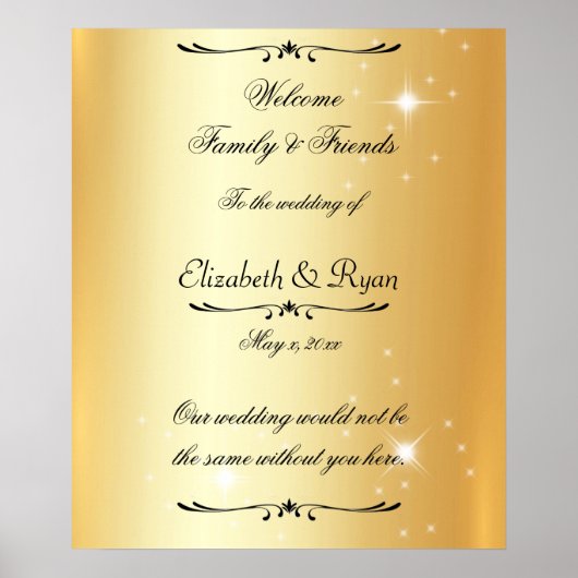 Modern, Faux, Gold Foil, Weddenschappen Receptie, Poster (Voorkant)