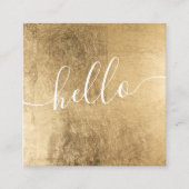 Modern faux Gold folie script schoonheidsmeisjes h Vierkante Visitekaartje (Voorkant)