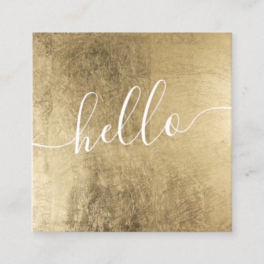Modern faux Gold folie script schoonheidsmeisjes h Vierkante Visitekaartje (Voorkant)