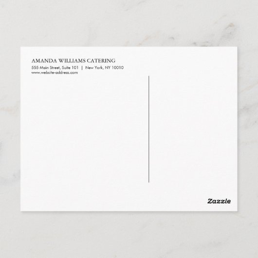 Modern Faux Gold Fork Catering Logo Briefkaart (Achterkant)