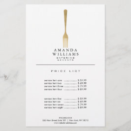 Modern Faux Gold Fork Catering Logo II
