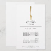 Modern Faux Gold Fork Catering Logo II (Voorkant / Achterkant)